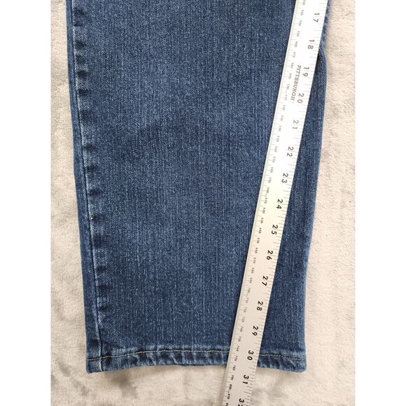 Vintage Riders Eased Fit High Rise Straight Leg Jean Size 22W Blue Stretch Denim - Picture 11 of 13